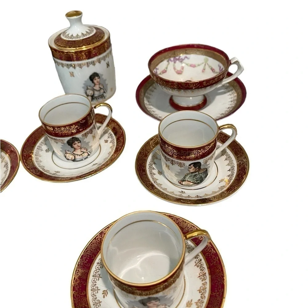 Emperor Napoleon Bonaparte  Expresso set Porcelaine De Luxe FD Made in France